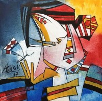 Ashkal,12 x 12 Inch, Acrylic on Canvas, Figurative Painting, AC-ASH-132